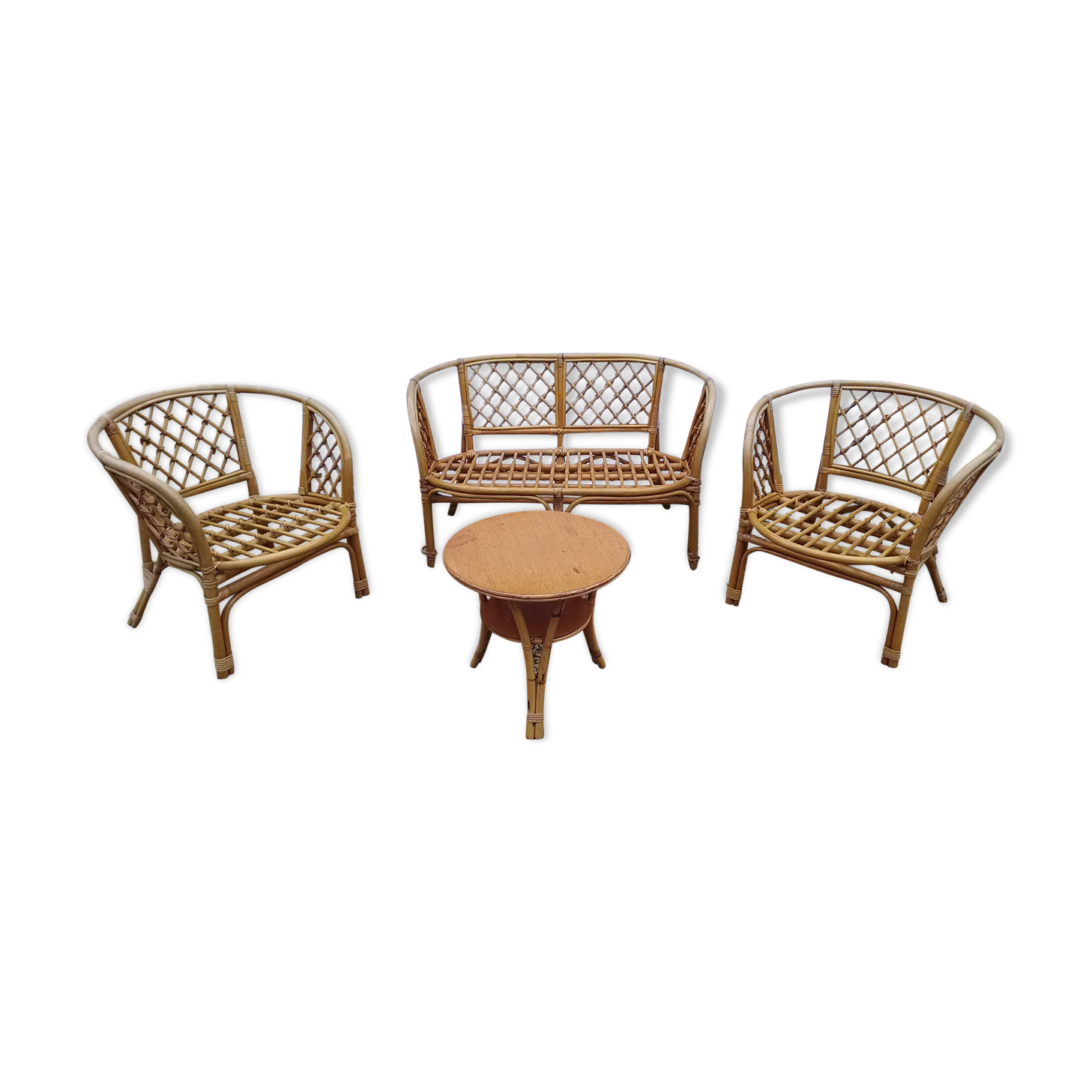 Living room  vintage rattan