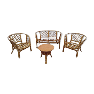 Living room  vintage rattan