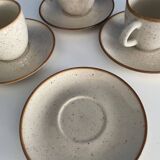 Speckled beige cup and saucer coffee set