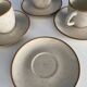 Speckled beige cup and saucer coffee set