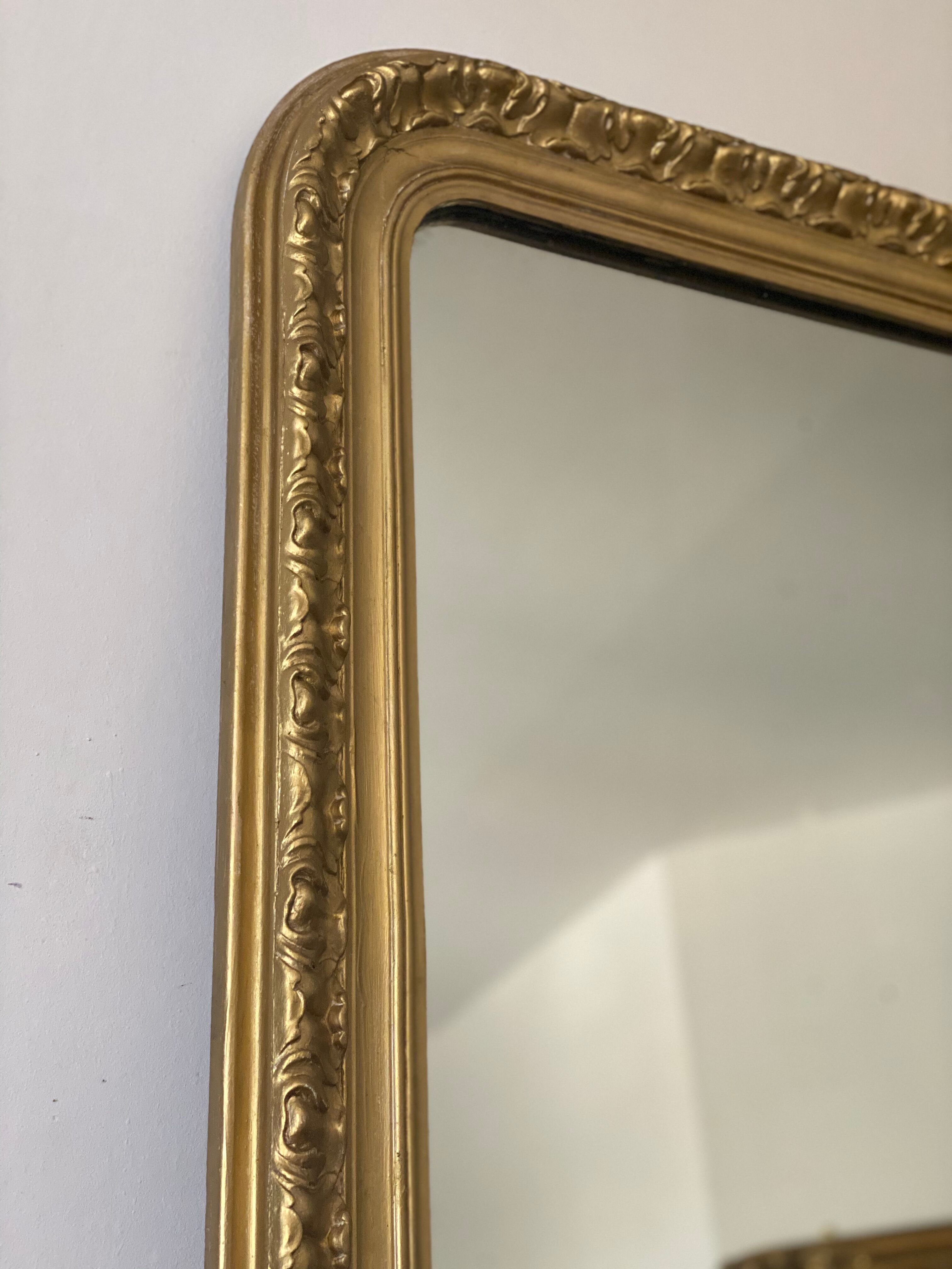 Ancient mirror louis Philippe gilded carved mercury ice - 110x78cm