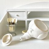 Duck teapot with rattan handle and scoubidou
