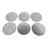 Set of six flat plates Gien ironstone Rivoli pattern late 19th century