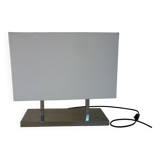 Modern lamp in chrome metal and rectangular lampshade by Casadisagne