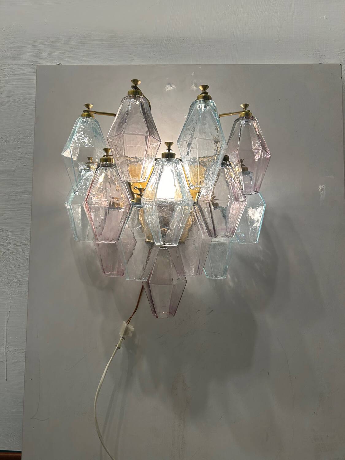 Murano Glass Polygon Sconces Set of 2
