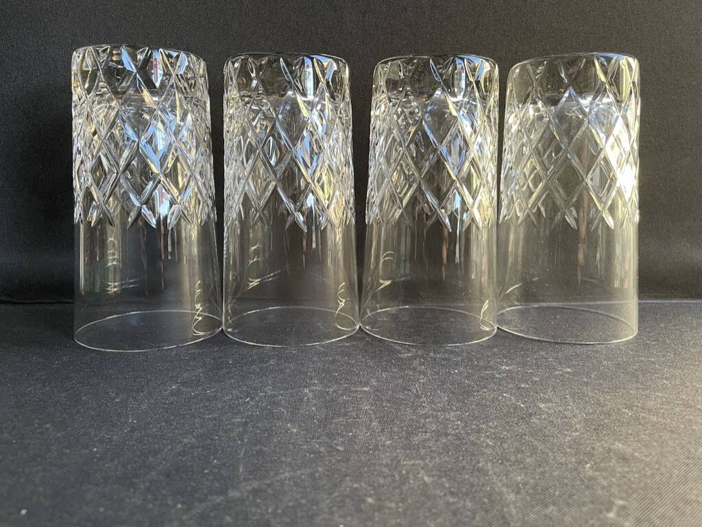 4 Large cut crystal glasses – Cristalleries Royales de Champagne