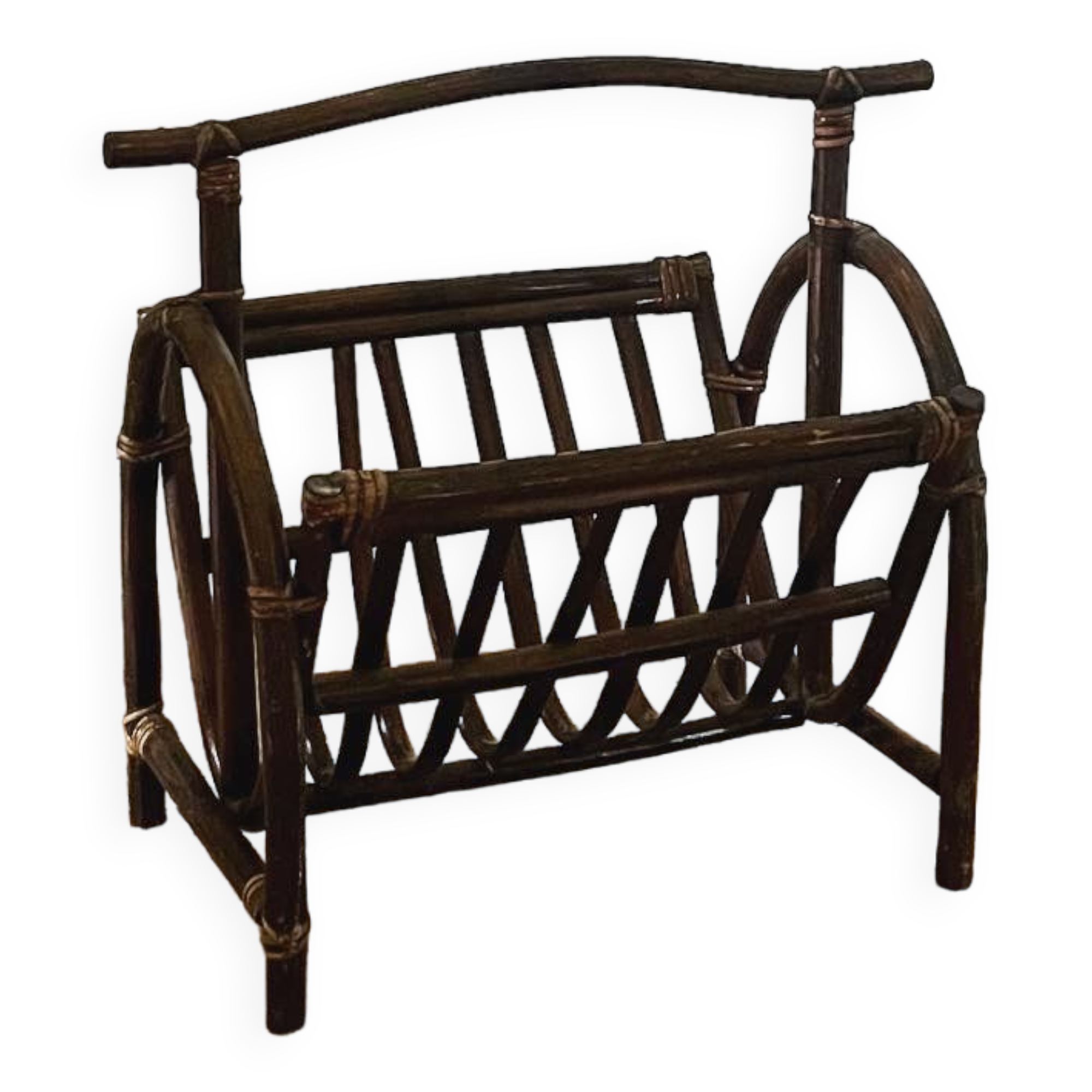 Rattan magazine holder