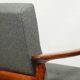 Scandinavian armchair in teak and gray fabric by E.Homa, 1960
