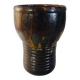 Vase torse marron métallisé en céramique