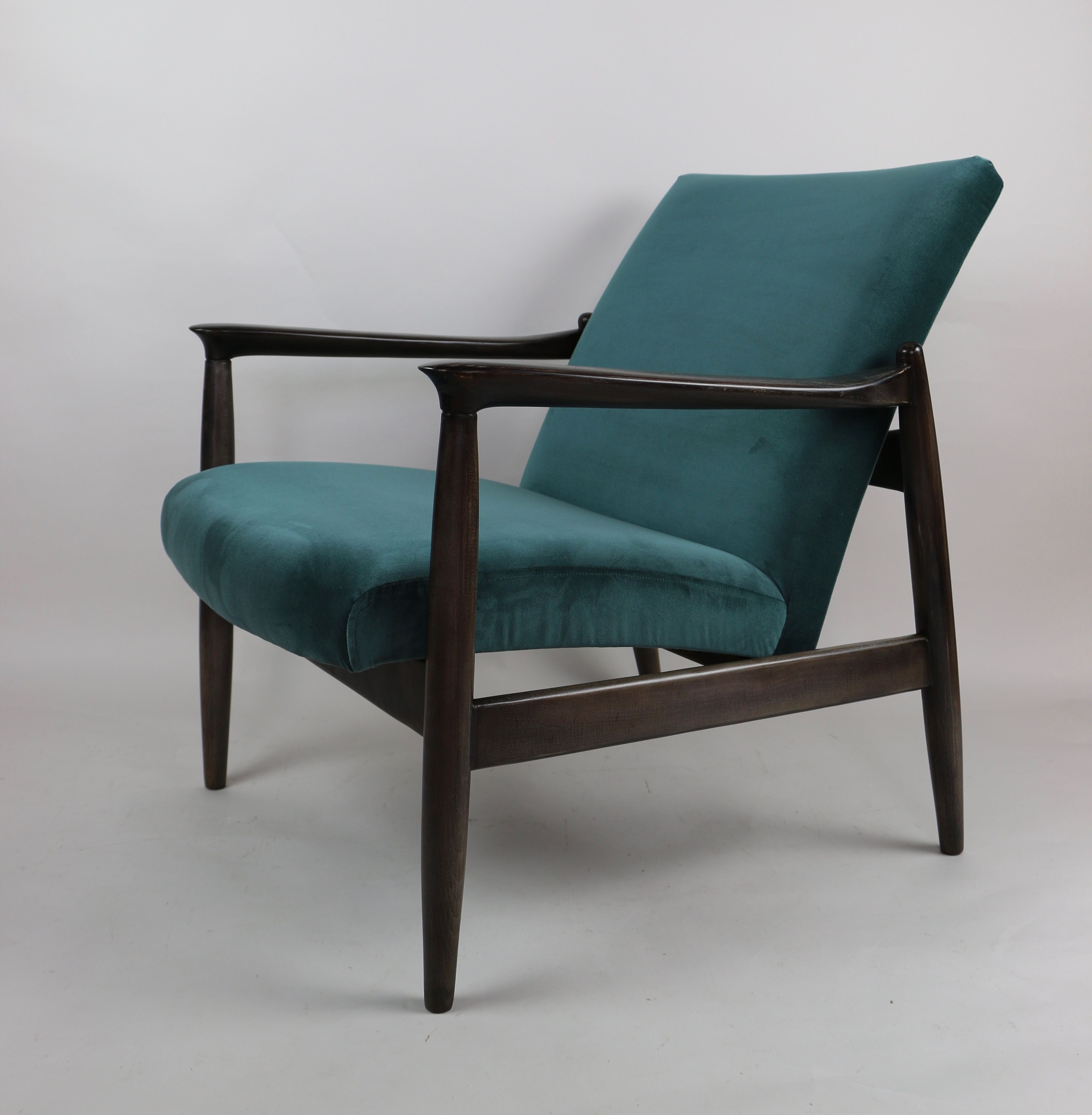 Fauteuil en velours vintage par Edmund Homa années 1970