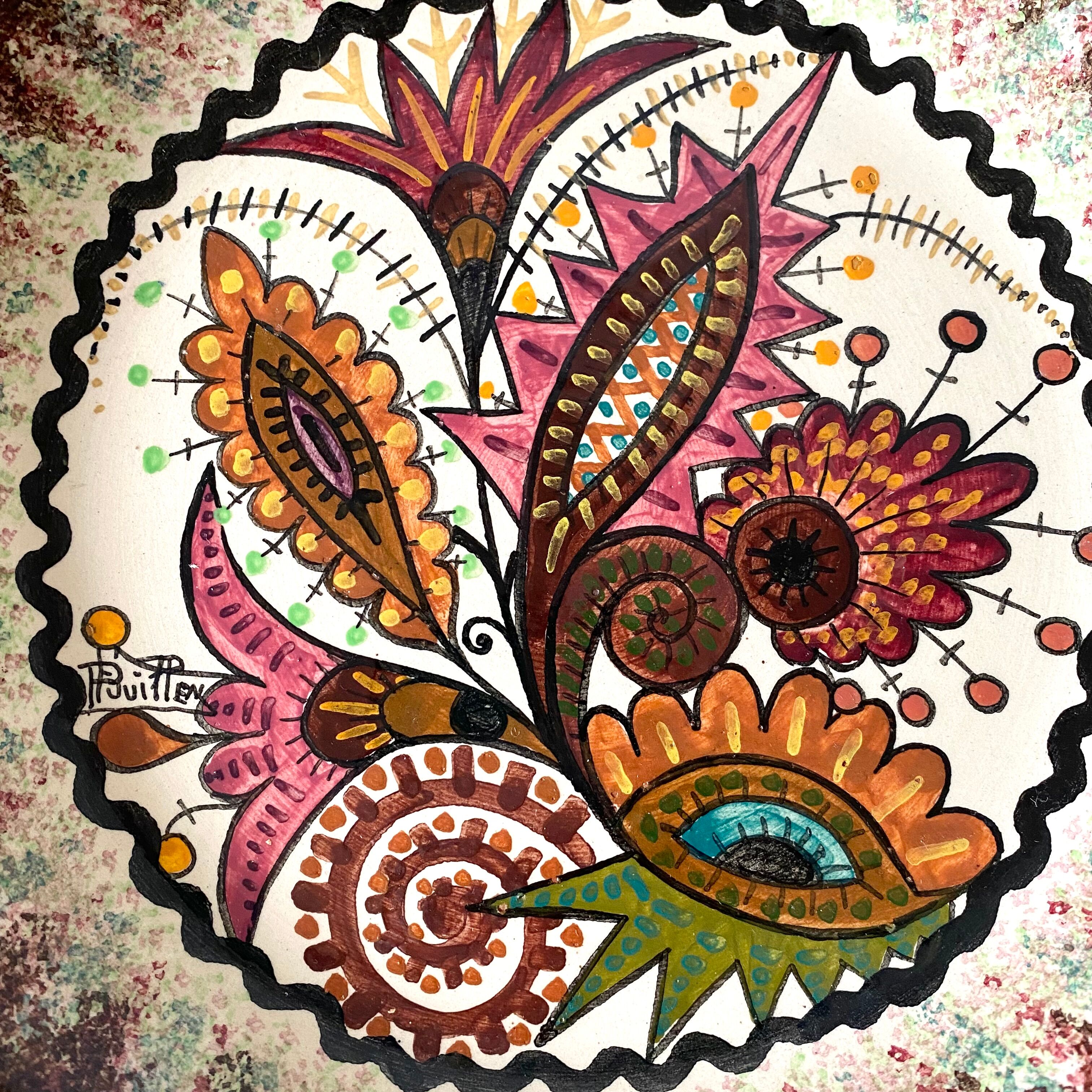 Paul Fouillen plate in Quimper earthenware