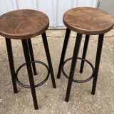 Pair of industrial bar stools