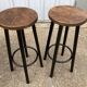 Paire de tabourets de bar industriels