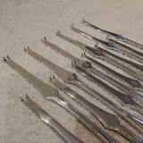 6 silver-plated lobster picks by Christofle, Perles pattern