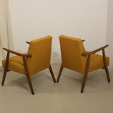 Pair of Scandinavian armchairs 1960 curved armrests. Ref Mimosa