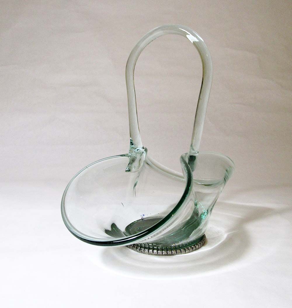 Glass and tin basket