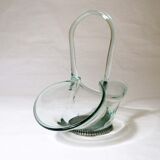 Glass and tin basket