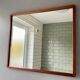 Vintage Rectangulaire Mur Miroir Teck Cadre