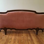 Louis XV pink velvet bed 140 x 190