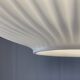 Large Scandinavian pendant light in striated opaline and brass from the 60s