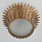 Mid-century Spanish flush mount sunburst