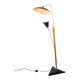 Mid-century italian aluminum & wood floor lamp with reflector