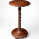 Antique solid wood gueridon with twisted leg – English charm – late 19th century