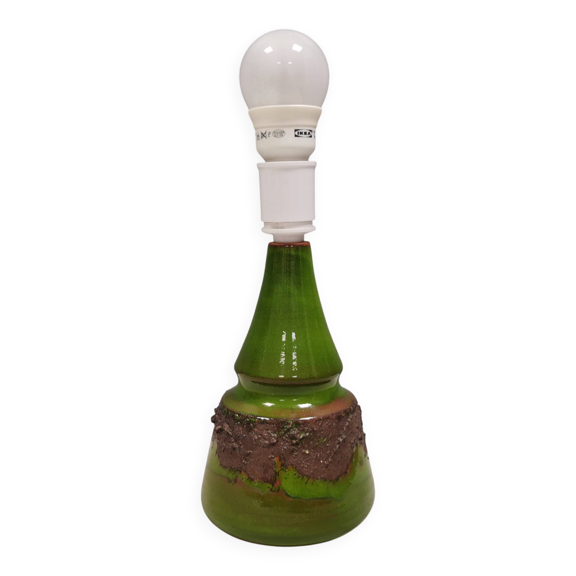 Lampe de table en émail vert de Bartholdy Ceramics, années 1960-70, Danemark.