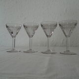 4 old glasses bistro thick bubble glass