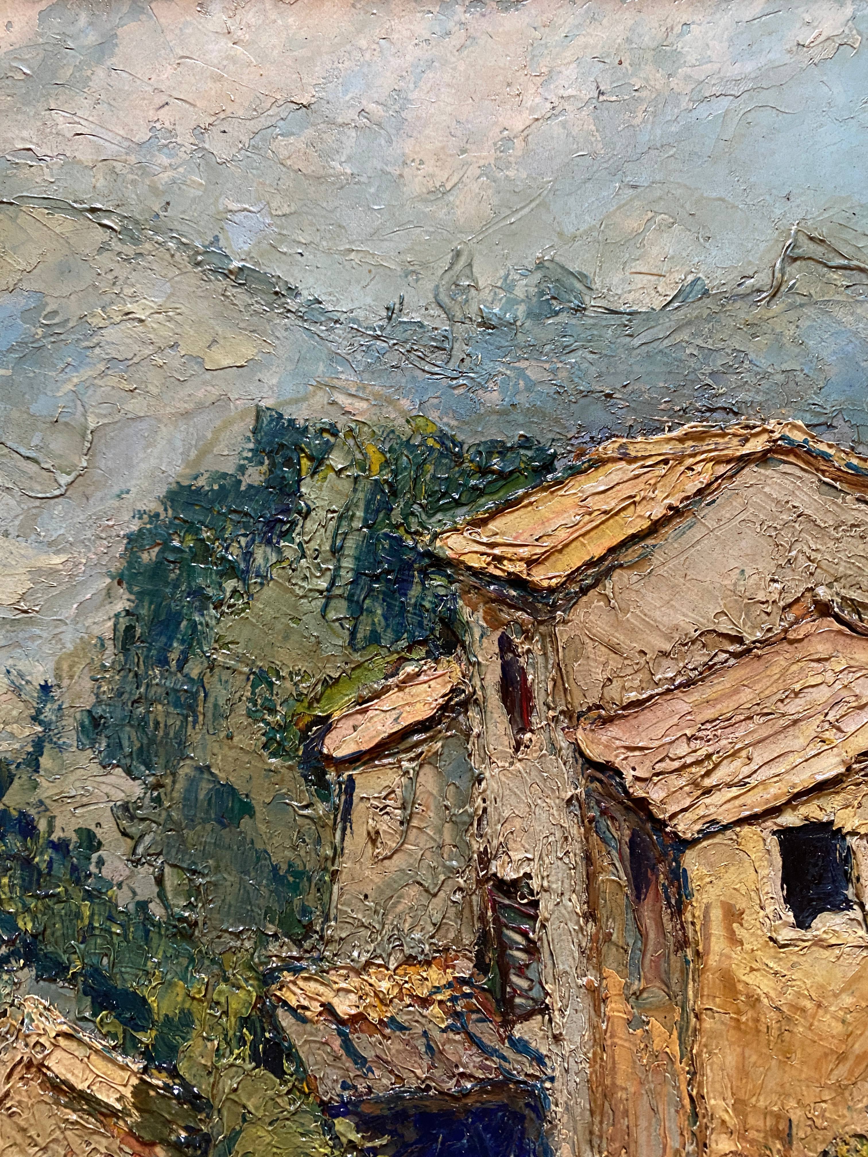 Painting "Old houses in Cagne"