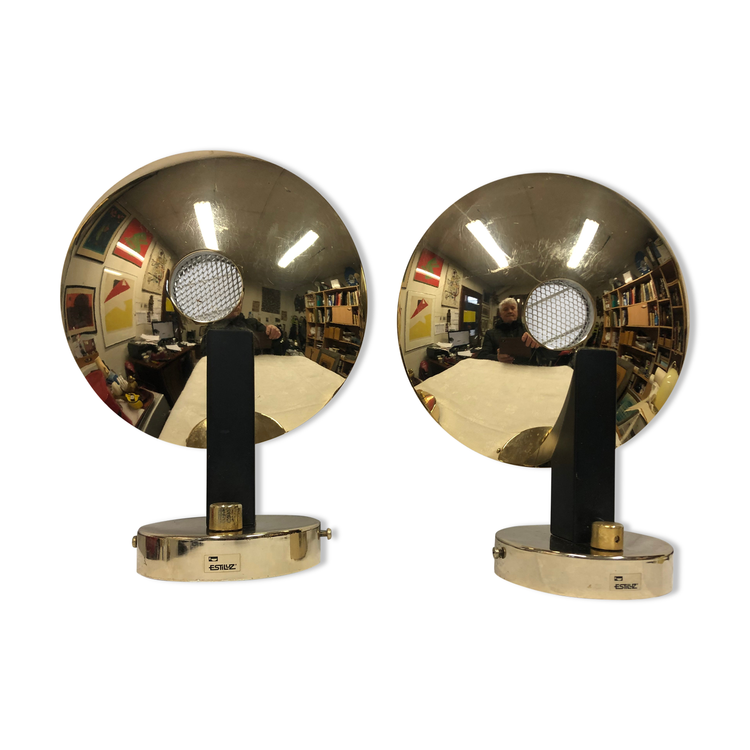 Pair of golden sconces from the 80s estiluz