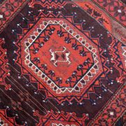 Antique hand-knotted Afghan Baluch rug 116cm x 210cm - red & brown (1C1195)