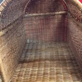 Panier cage osier/rotin de transport voyage pour chat, animaux