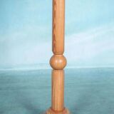 Vintage Swedish wooden floor lamp with pleated shade from the 1960s.