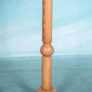 Vintage Swedish wooden floor lamp with pleated shade from the 1960s.