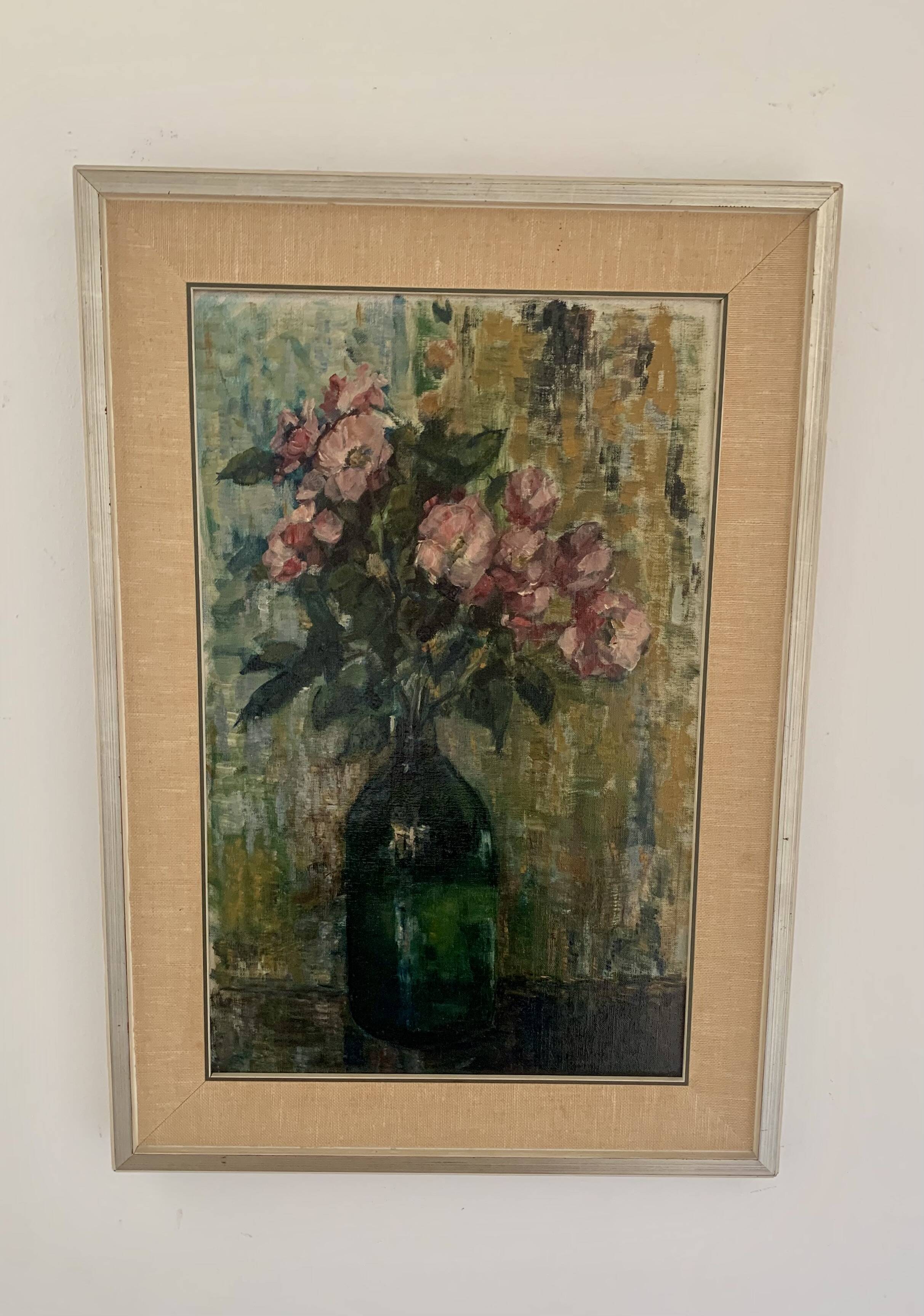 "Flowers" Oil painting, 1960s