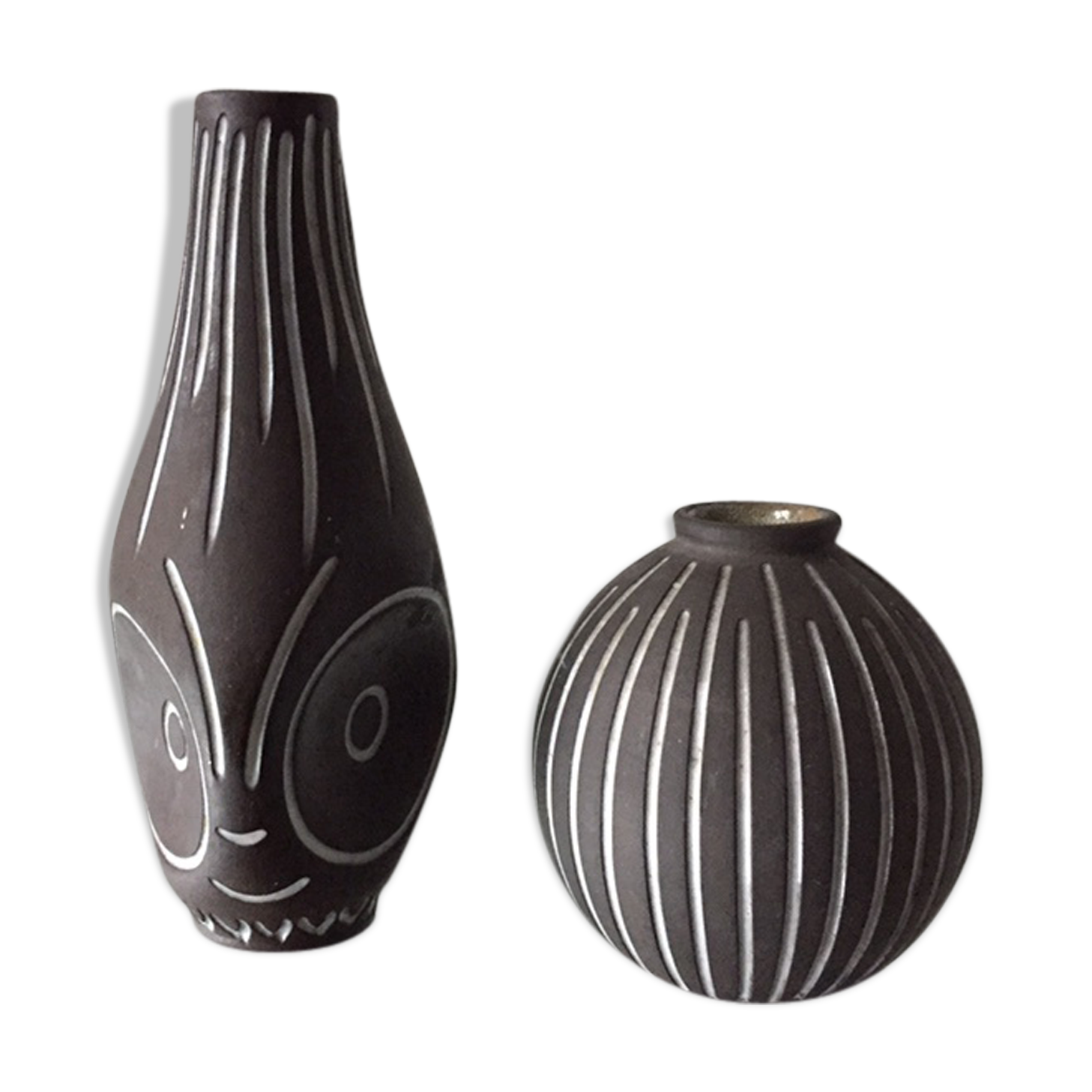 Deux vases danois vintage en grès