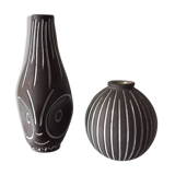Deux vases danois vintage en grès