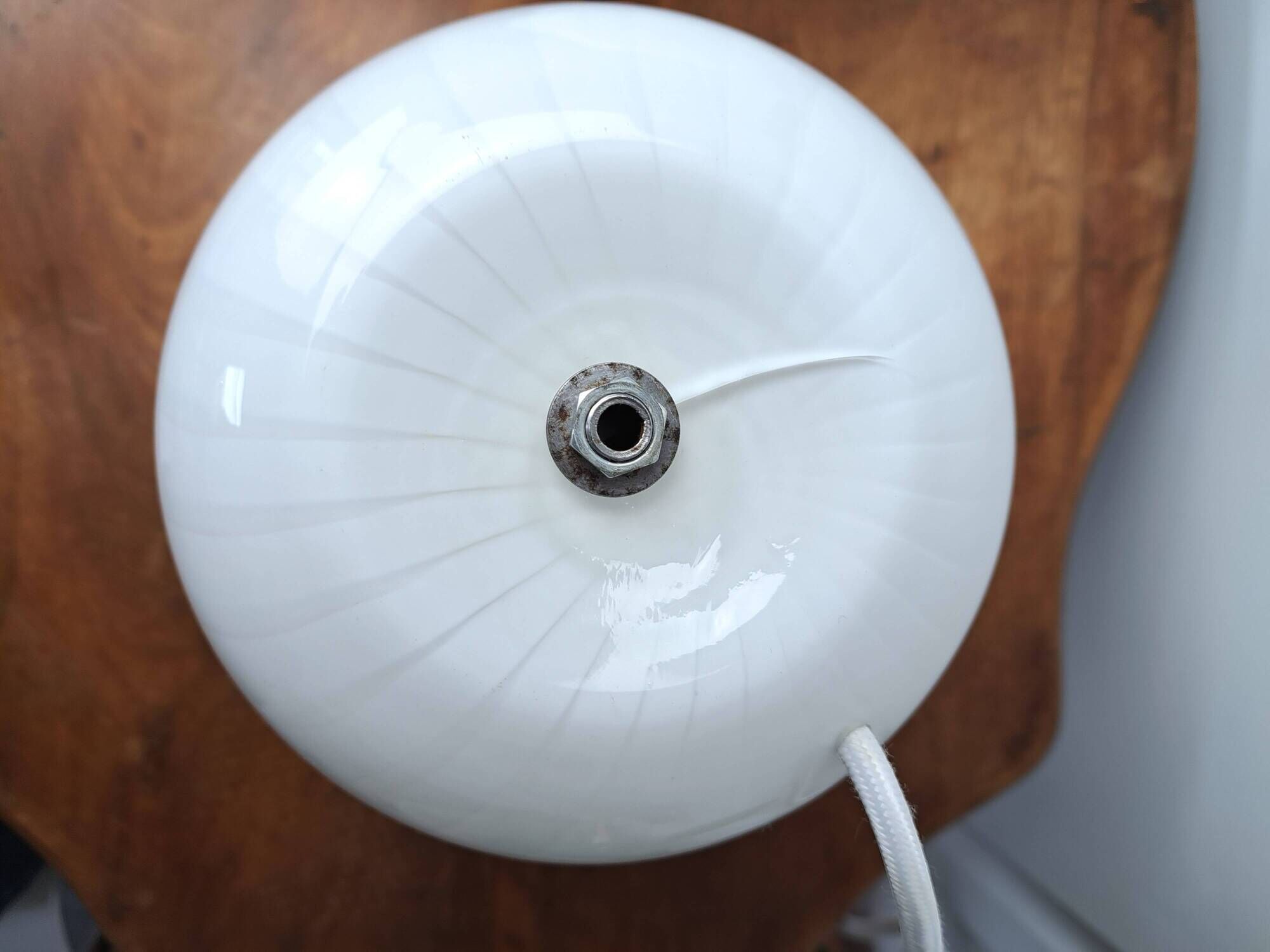 Paire de lampe de chevet champignon en verre soufflé Murano vintage