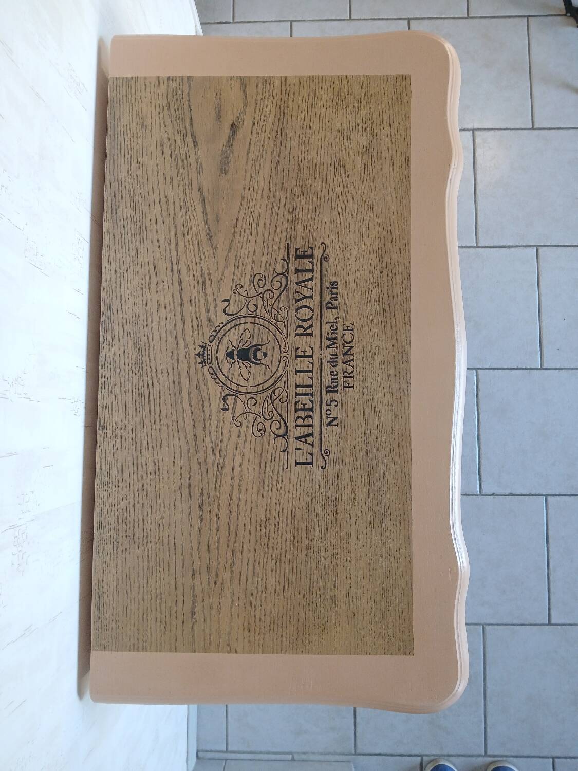 Peach-coloured TV unit