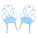 2 splendid garden chairs completely renovated up to date iron 1950