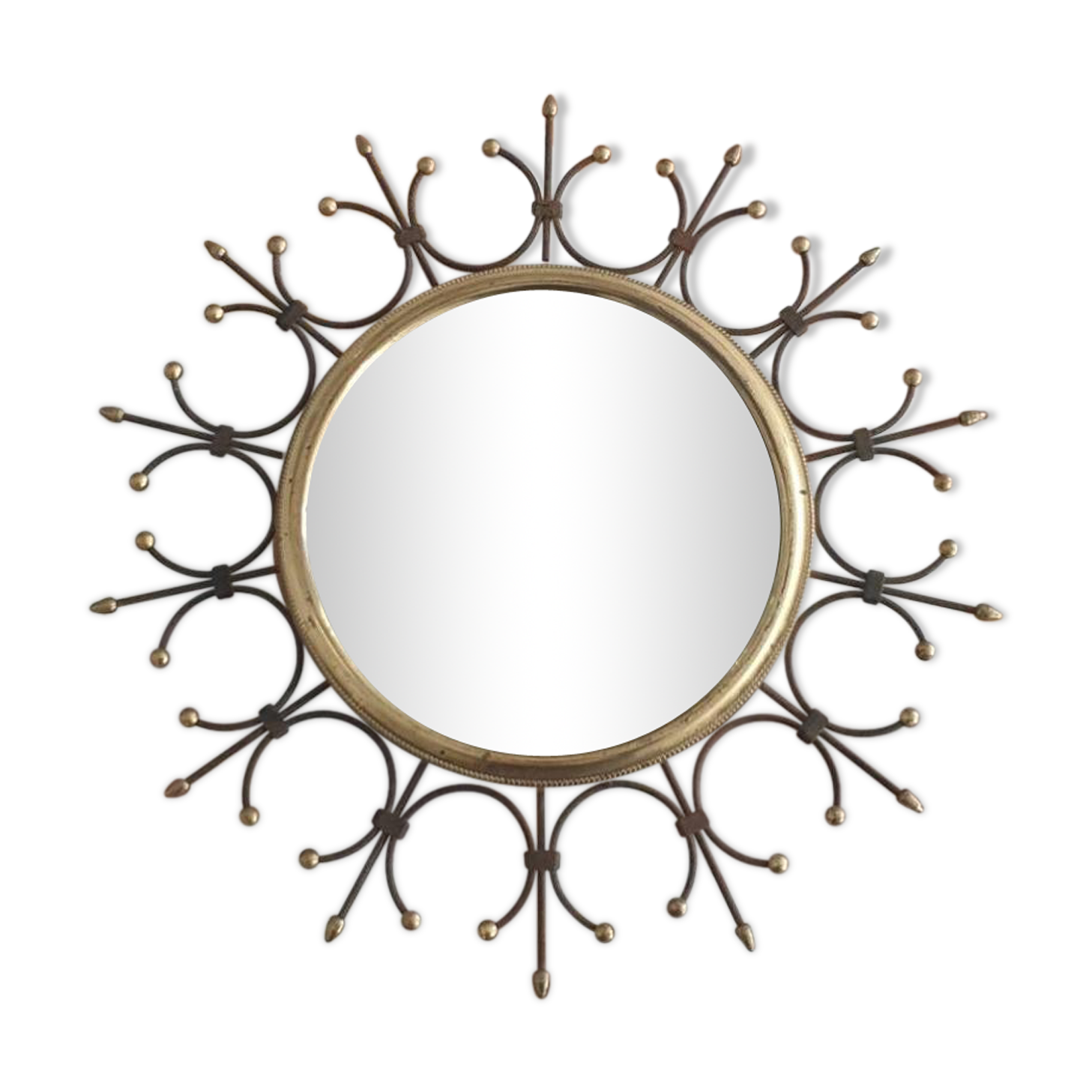 Vintage old sun mirror 43cm