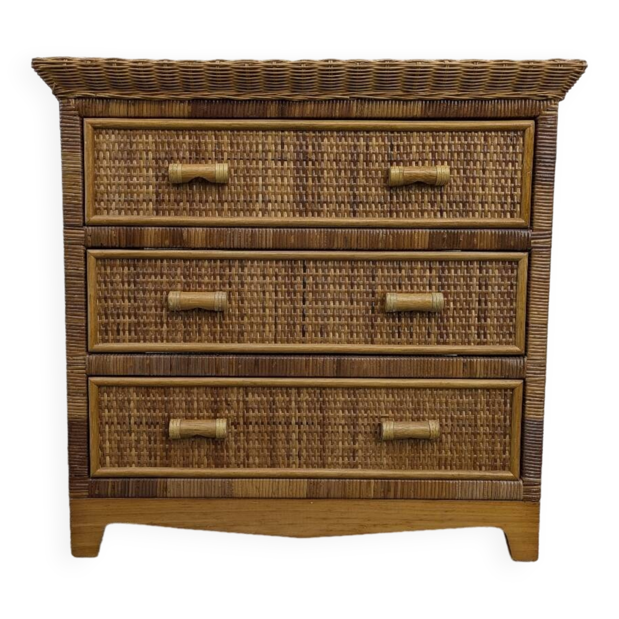 Rattan and wicker chest of drawers