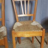 Series of 5 old mulched chairs