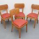 Set of 4 chairs 1950s, beechwood and leatherette
