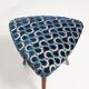 Set of two Scarabeo triangle stools in blue Dedar velvet, mid-century, Europe, 1960s.
