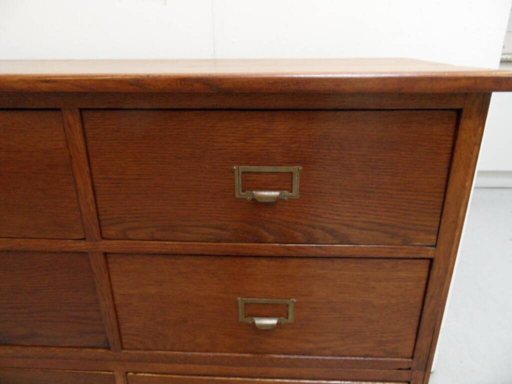Vintage oak  shop filing cabinet with drawers