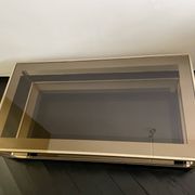 24k gold plated and smoked glass coffee table, Dewulf Selection by Belgo Chrom