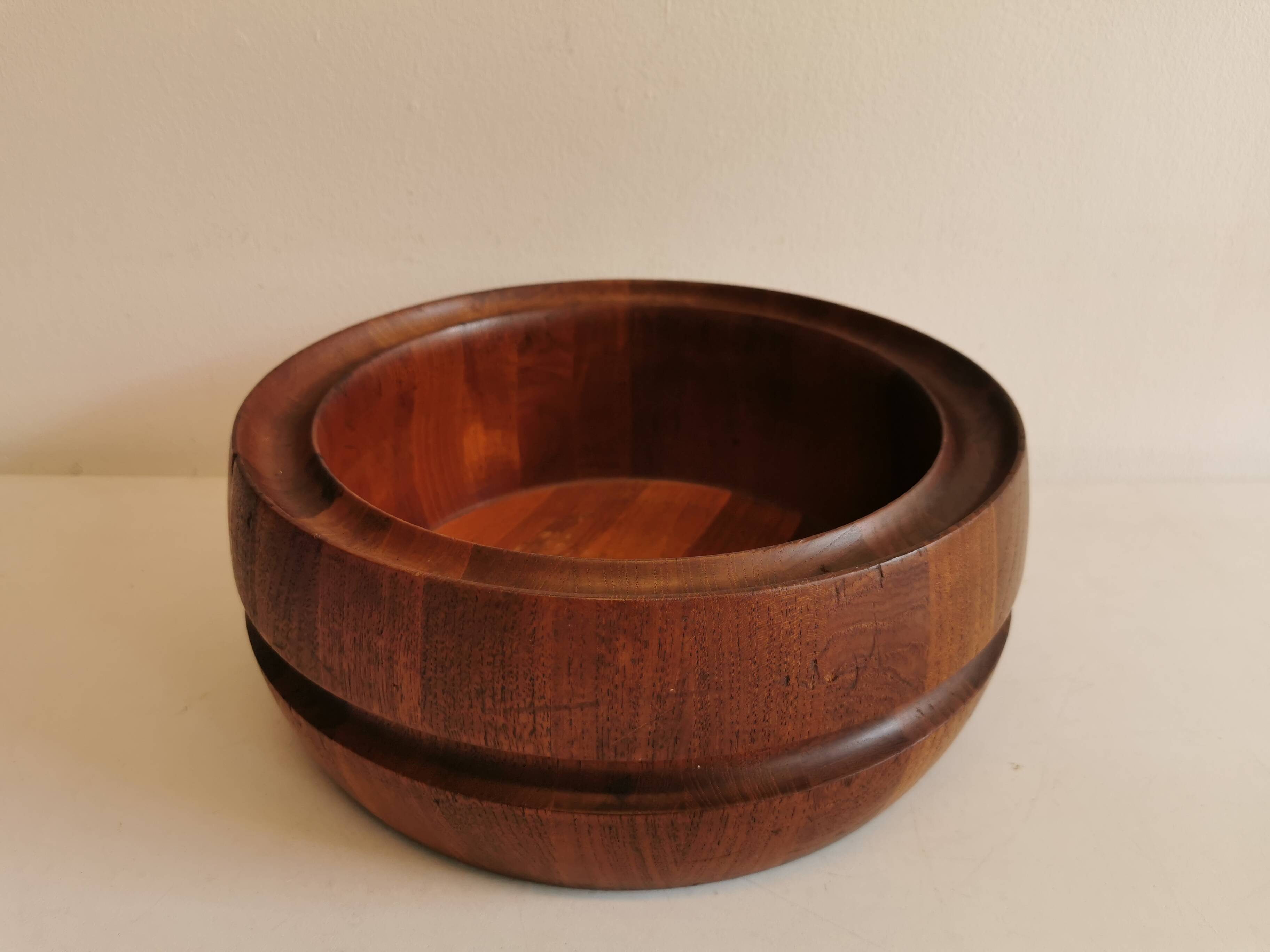 Huge Danish-designed bowl in solid teak.