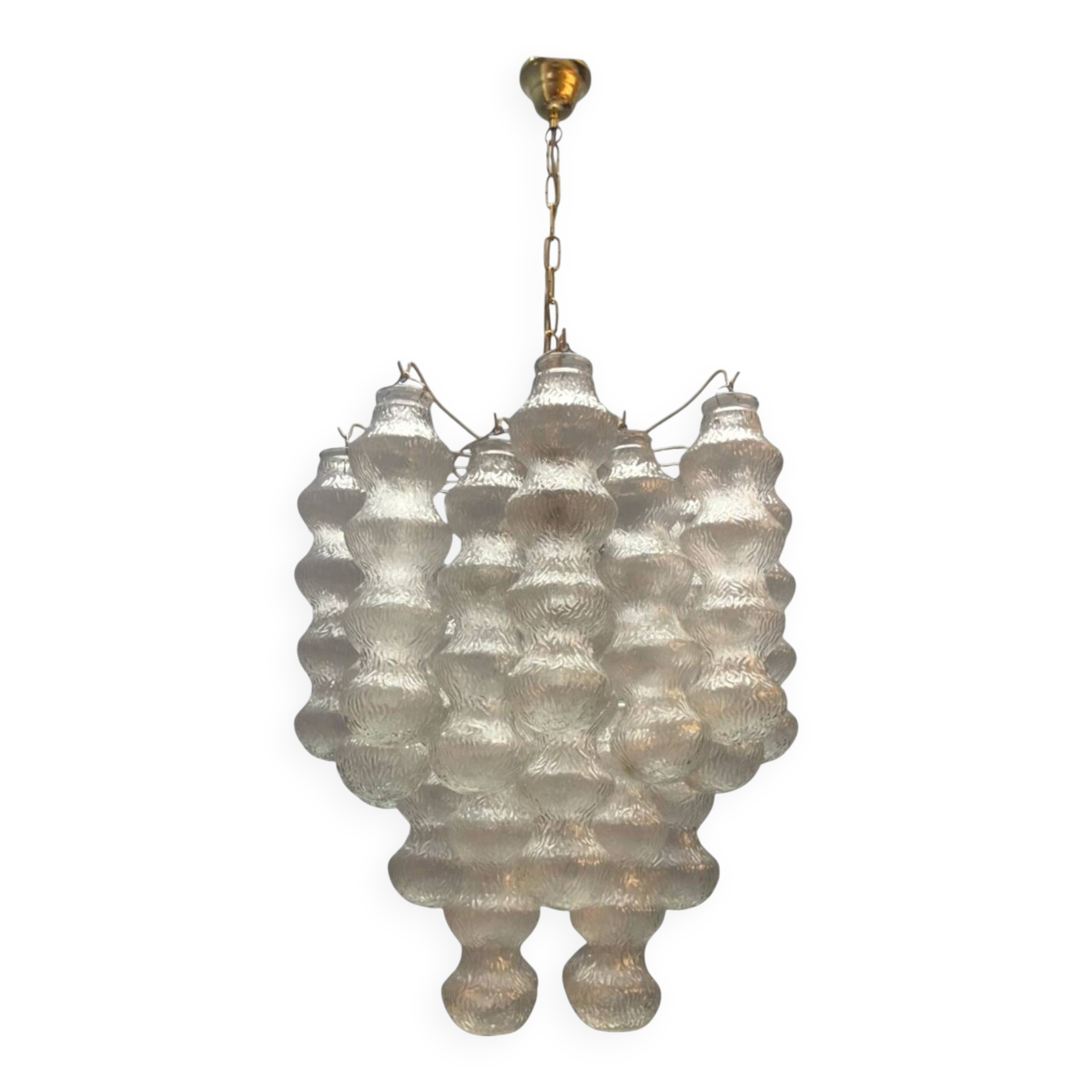 Lustre en verre de Murano à bulles, années 1980, Italie